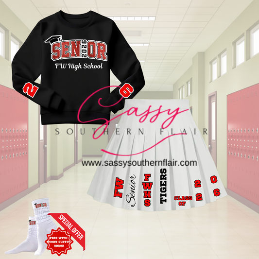 Senior Sweatshirt and Skirt Set